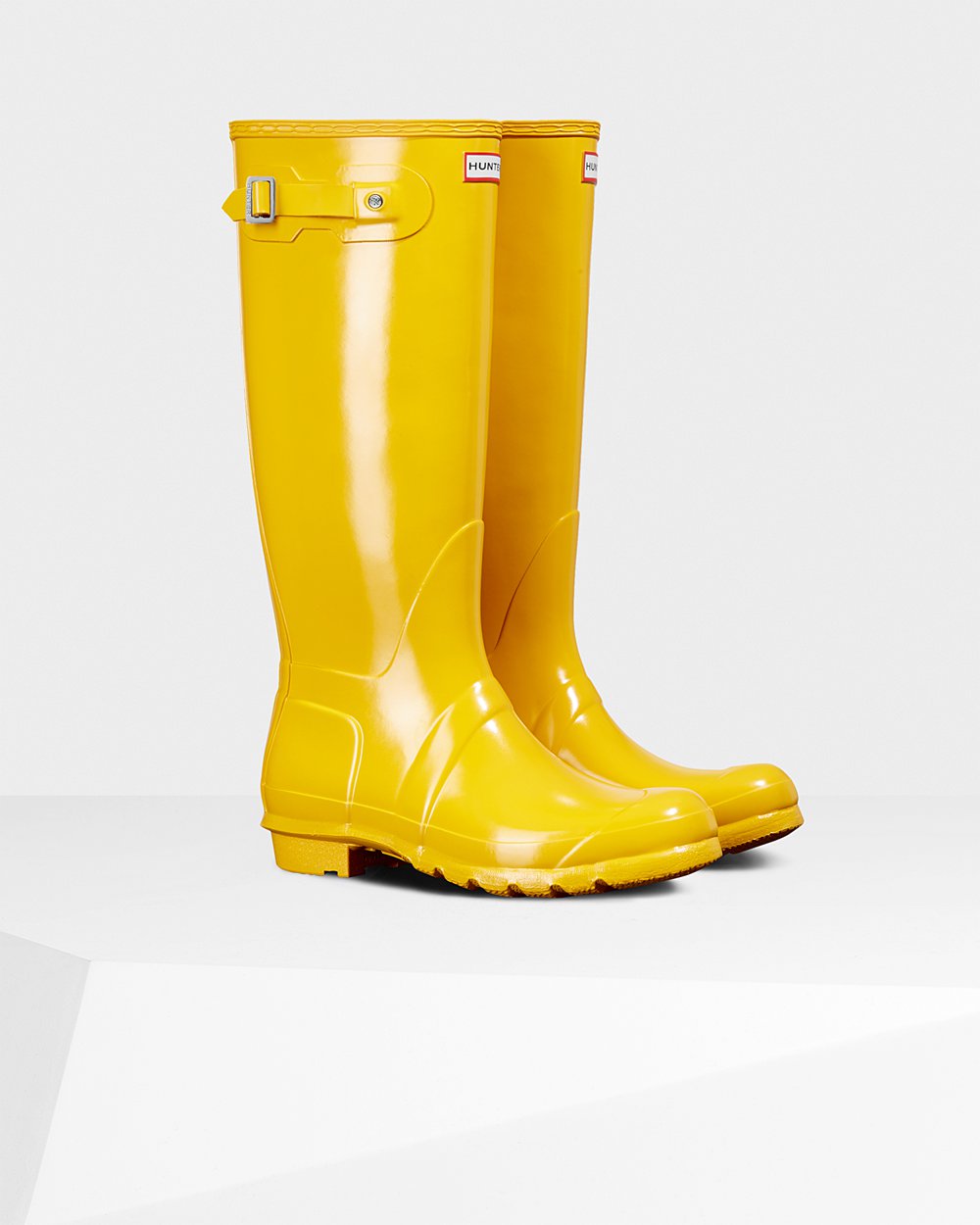 Botas De Altas Hunter Mujer Original Gloss - Amarillo - Argentina 2387RSOFU